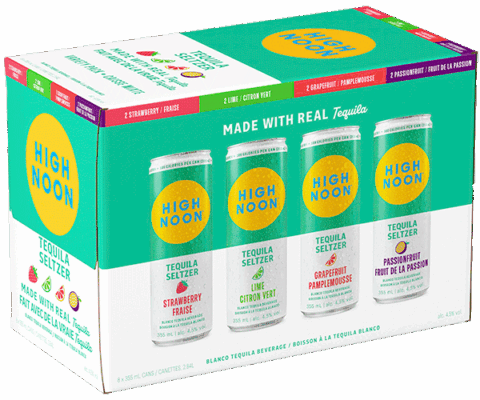 High noon tequila seltzer variety 8-pack.
