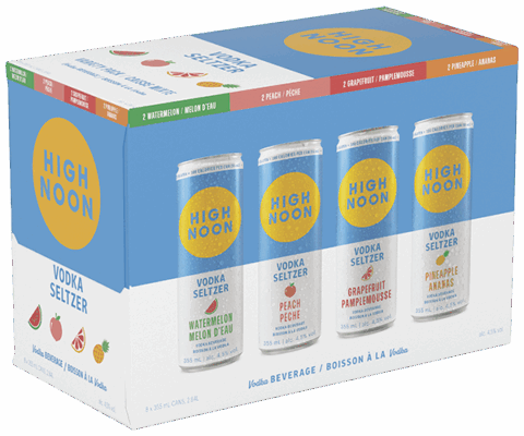 High noon vodka seltzer variety 8-pack.